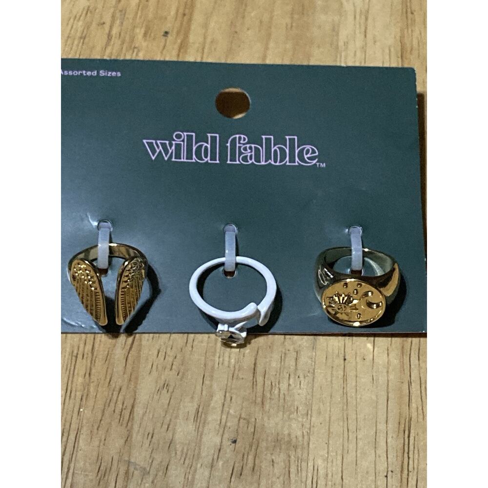 Wild Fable Fashion Statement Ring‎ Set NWT Angel Wings Sun Stocking Stuffers!